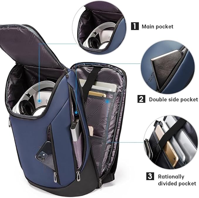 Red Lemon BANGE Captain 30L Business Smart Waterproof Backpack fit Upto 15.6 Inch Laptop Backpack with USB&Type-C Charging Port,Travel Durable Backpack for Men and Women - Rajputtrade