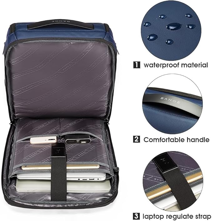 Red Lemon BANGE Captain 30L Business Smart Waterproof Backpack fit Upto 15.6 Inch Laptop Backpack with USB&Type-C Charging Port,Travel Durable Backpack for Men and Women - Rajputtrade