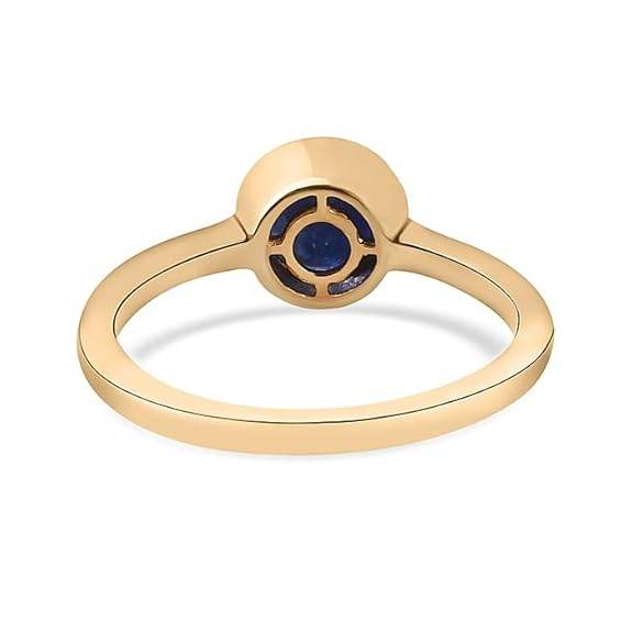 925 Sterling Silver Birthstone Ring for Women | 2 Ct Solitaire Bezel Set Gemstone | 18K Gold Plated | - Rajputtrade