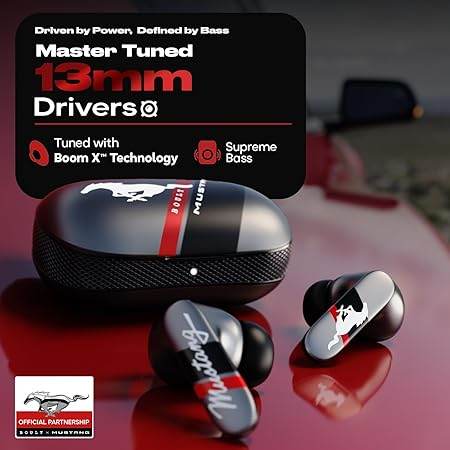 Boult X Mustang Newly Launched Dyno TWS Earbuds with 60H Playtime, App Support, Dual Pairing, 4 Mics ENC (Black) - Rajputtrade