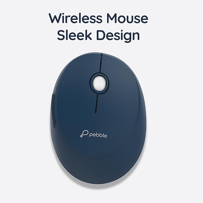 Pebble Wireless Mouse & Keyboard Combo with 2.4GHz Nano Receiver, Rounded Keys, Integrated Multimedia Control and Power Saving (Blue) - Rajputtrade