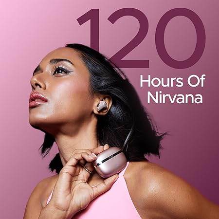 boAt Nirvana Ion ANC, Active Noise Cancellation(~32dB), 120Hrs Battery, App Support, Crystal Bionic Sound, 4Mics ENx, v5.3 Bluetooth Earbuds, TWS Ear Buds Wireless Earphones with mic (Rose Quartz) - Rajputtrade