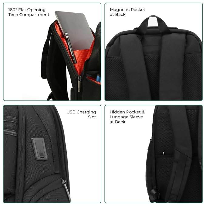 ICON The Overnighter Laptop Backpack 30L | Durable Oxford Fabric, Fits 15.6" Laptops | USB Charging Port, Luggage Sleeve | Water-Resistant, Multipurpose Unisex Bag for Short Trips - Rajputtrade