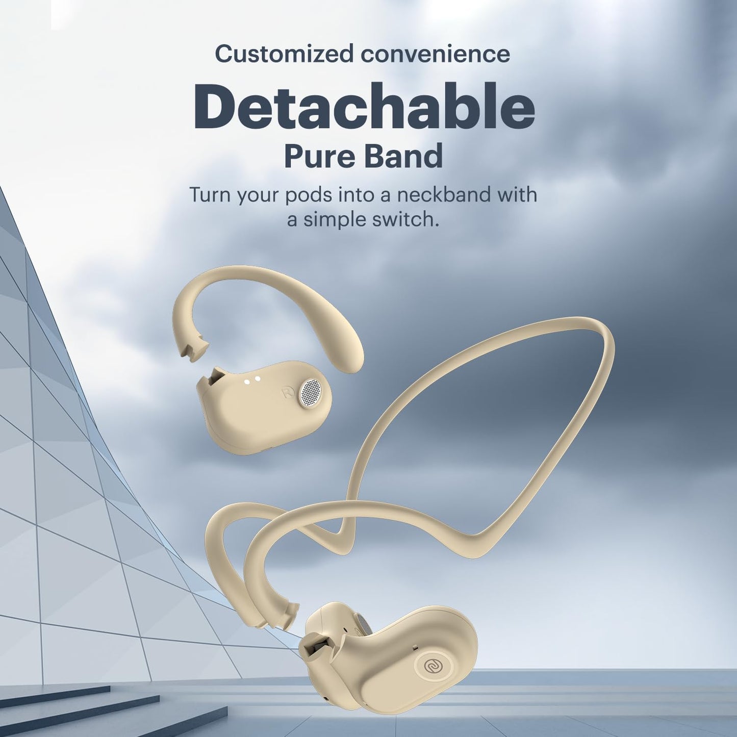 Noise Pure Pods Wireless Open Ear Earbuds with AirWave™ Technology,Up-to 80H Playtime ,BTv5.3 - Rajputtrade