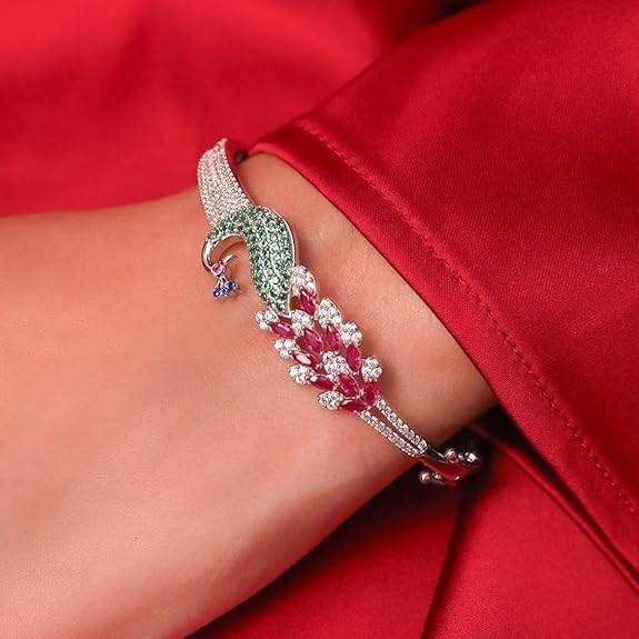 925 Sterling Silver Solitaire Rhodium Plating Bracelet|Gift for Women and Girls|With Certificate of Authenticity and 925 Hallmark - Rajputtrade