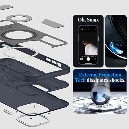 Spigen Enzo Back Cover Case Compatible with iPhone 14 Pro Max (PC+Leather | Slate)