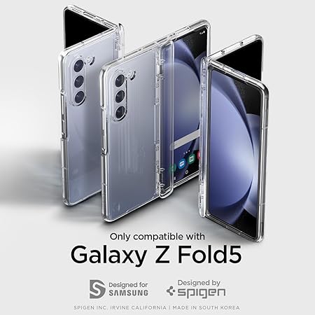 Spigen Thin Fit Pro for Samsung Galaxy Z Fold 5 Case, Transparent Galaxy Z Fold 5 Back Cover - TPU+PC|Crystal Clear