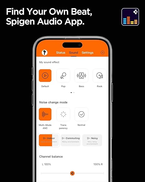 Spigen Audio Newly Launched SA-TW P20 True Wireless in Ear Earbuds with 30H Playtime, Upto 40dB 3 Multi-Mode ANC Pro, EQ Customizing App, 6-MIC, Low Latency for Gaming Mode, 10mm Driver, IPX5 - Black