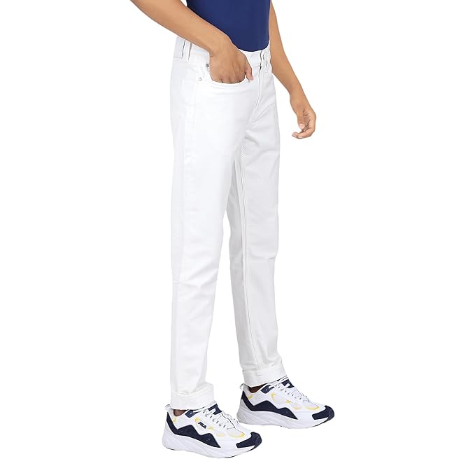 Lee Men White Travis Slim Tapered Fit Mid Rise Jeans - Rajputtrade