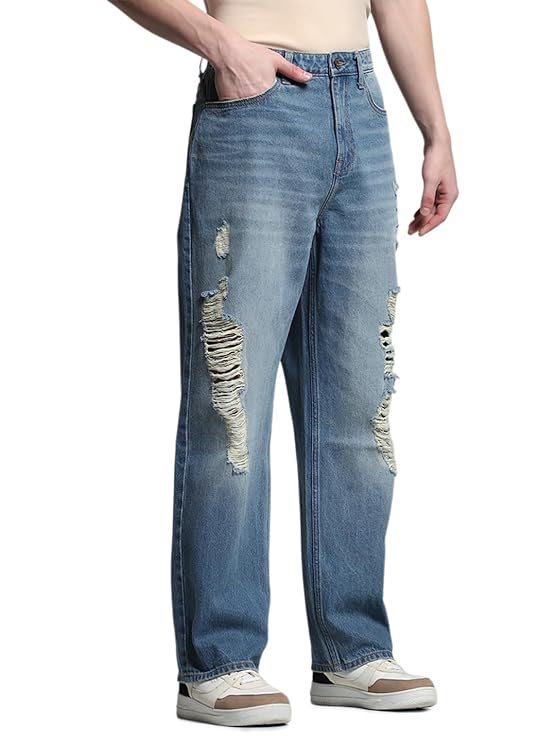 JACK & JONES Men's Loose Mid Rise Jeans(Size-28) - Rajputtrade