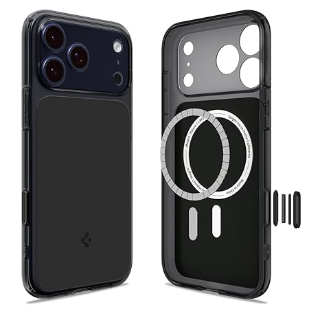 Spigen Ultra Hybrid T MagFit Back Cover Case Compatible with iPhone 17 Pro Max (TPU + Poly Carbonate | Matte Black)