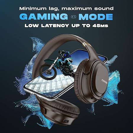 Noise Airwave Max 3 Bluetooth On-Ear Headphones with 70H Playtime, 40mm Driver, Low Latency(up to 45ms),Dual Pairing, BT v5.3 (Brown) - Rajputtrade
