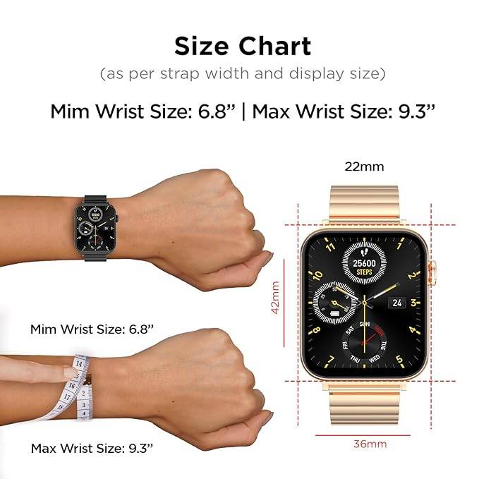 Fire-Boltt Visionary Ultra 1.78" AMOLED, Stainless Steel Luxury Smart Watch, TWS Connection (Gold) - Rajputtrade