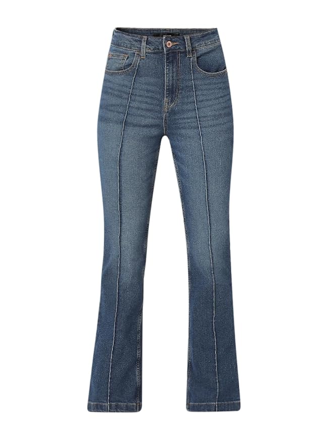 Women's Relaxed Jeans, Dark Blue Denim (27) - Rajputtrade