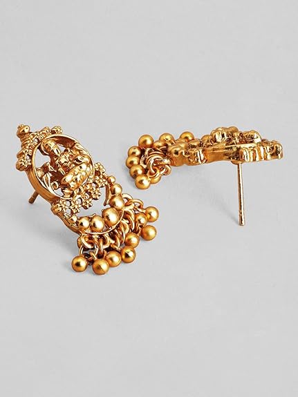 Womens 24K Gold Plated Handcrafted Traditional Lakshmi Temple Jewellery Set - Rajputtrade