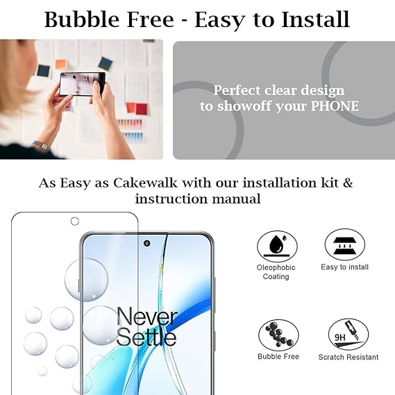 Tempered Glass Screen Guard Protector for Oneplus Nord CE 4 5G / CE4 5G (Pack of 1)