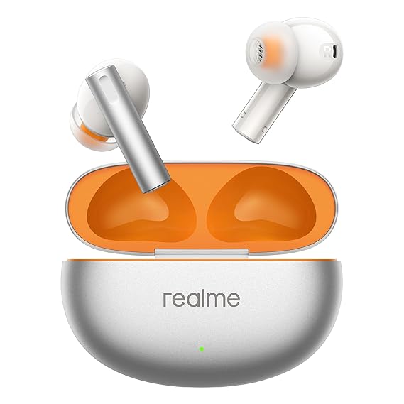realme Buds Air 6 TWS in Ear Earbuds with 12.4 Mm Deep Bass Driver, 40 Hours Play Time, Fast Charge, Bluetooth V5.3 (Flame Silver) - Rajputtrade