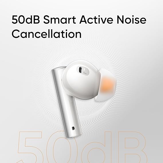 realme Buds Air 6 TWS in Ear Earbuds with 12.4 Mm Deep Bass Driver, 40 Hours Play Time, Fast Charge, Bluetooth V5.3 (Flame Silver) - Rajputtrade