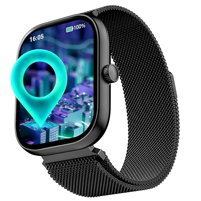 Boat Wave Sigma 3 w/Turn-by-Turn Navigation, 2.01" (5.1 cm) HD Display, Emergency SOS Smart Watch for Men & Women(Metal Black)