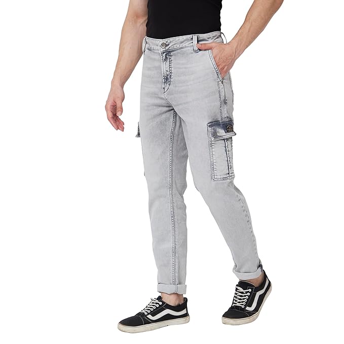 Spykar Men Light Grey Cotton Comfort Fit Narrow Length Clean Look High Rise Jeans (Trooper) - Rajputtrade