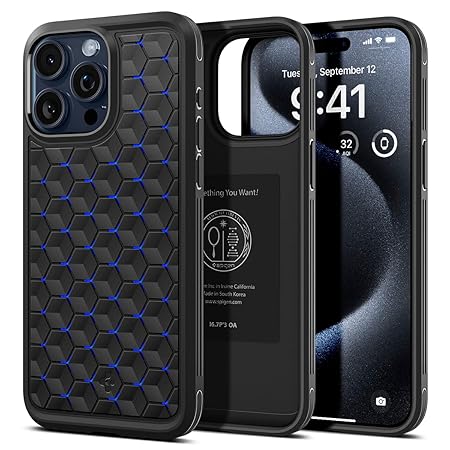 Spigen Cryo Armor Back Cover Case Compatible with iPhone 15 Pro Max (TPU + Poly Carbonate | Cryo Blue)