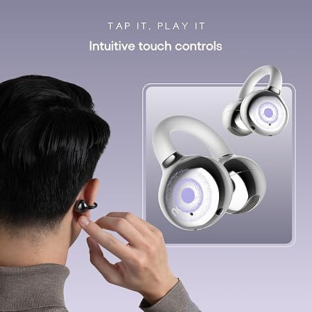 Noise Air Clips Wireless Open Ear Earbuds with Chrome Finish, AirWave™ Technology,Up-to 40H Playtime, Dual Device Pairing, Quad Mic with ENC,12mm Driver,BTv5.4 (3 Color options)
