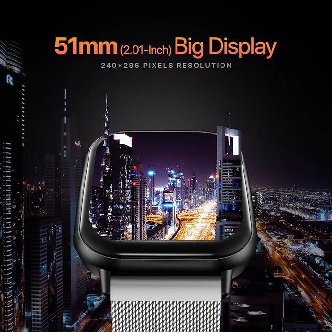 Fire-Boltt Ninja Call Pro Max Smart Watch 2.01 inch Display, Bluetooth Calling (Silver) - Rajputtrade