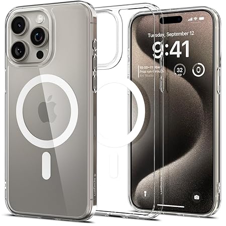 Spigen Air Skin Hybrid MagFit Back Cover Case Compatible with iPhone 15 Pro Max (TPU + Poly Carbonate | White)