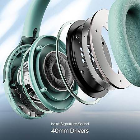 boAt Rockerz 551ANC, 100HRS Battery, Hybrid ANC(~35dB), Fast Charge, Wireless Headphone with Mic (Cool Blue) - Rajputtrade