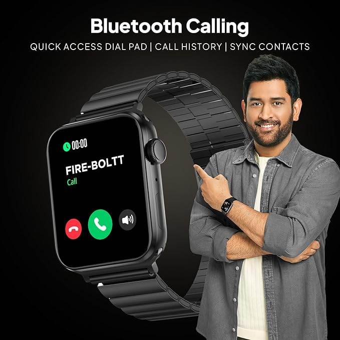 Fire-Boltt Visionary Ultra 1.78" AMOLED, Stainless Steel Luxury Smart Watch, TWS Connection (Black) - Rajputtrade