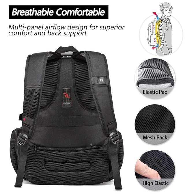 Red Lemon Swisslook Polyester Bange Series 45L 15.6-inch Laptop Bags Backpack for Men and Women Semi Waterproof USB with Anti Theft Pocket Travel Backpack - Rajputtrade