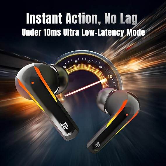 CrossBeats Hawk Gaming TWS in-Ear Buds - New Launch 100hr Playtime, Bluetooth 5.4, Type-C Dongle - Perfect for Gaming - Rajputtrade
