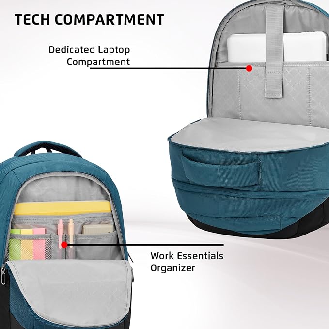 Safari Spade 34L Formal Laptop Backpack with Raincover, Antitheft Pocket, 3 Compartments, Front Pocket, Smart Trolley Sleeve, Office Bag, College Backpack, Travel Bag, School Bag - Rajputtrade