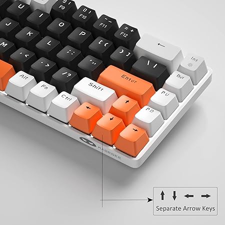 MageGee Portable 60% Mechanical Gaming Keyboard, MK-Box LED Backlit Compact 68 Keys Mini Wired Office Keyboard with Blue Switch for Windows Laptop PC Mac - Black/White - Rajputtrade