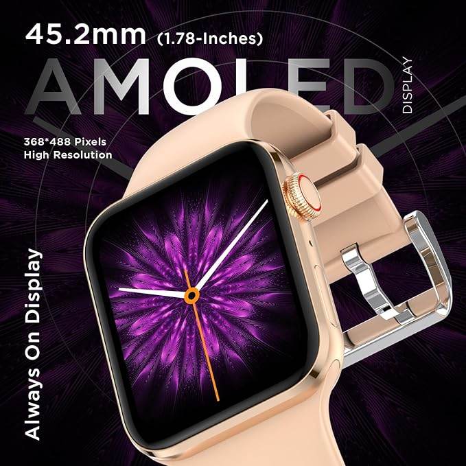 Fire-Boltt Visionary 1.78" AMOLED Bluetooth Calling Smartwatch with 368 * 448 Pixel Resolution, TWS Connection (Gold) - Rajputtrade