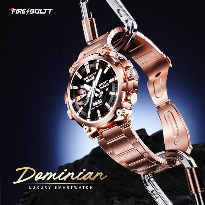 Fire-Boltt Dominian 36.3mm (1.43 inch) AMOLED Display, IP67, Weather Updates (Rose Gold) - Rajputtrade