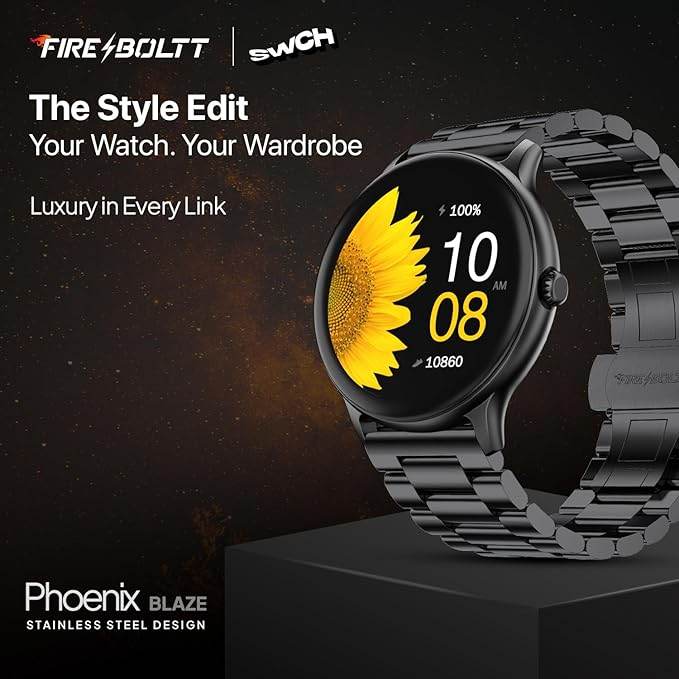 Fire-Boltt Newly Launched Phoenix Ultra Blaze Luxury Stainless Steel, Bluetooth Calling Smart Watch, SpO2 (Black) - Rajputtrade