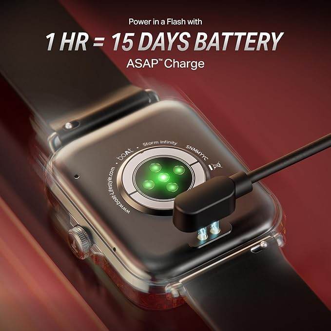 boAt New Launch Storm Infinity w/15 Days Extensive Battery fueled by Huge 550mAh Battery, Sports Strap,1.83”(4.65cm)HD Display (Sports Black) - Rajputtrade