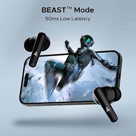 boAt Airdopes Unity ANC TWS in Ear Earbuds with Up to 50 Hours Total Playback, ANC Upto 32 dB, Dual Mics with ENx Tech, IPX5 Rating, IWP Tech and ASAP Charge(Black) - Rajputtrade
