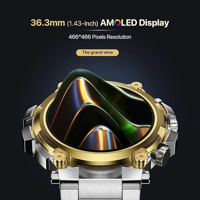 Fire-Boltt Dominian 36.3mm (1.43 inch) AMOLED Display, IP67, Weather Updates (Silver) - Rajputtrade
