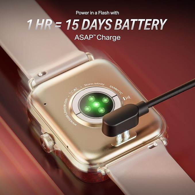 boAt New Launch Storm Infinity w/15 Days Extensive Battery fueled by Huge 550mAh Battery, 1.83”(4.65cm) -(Cherry Blossom) - Rajputtrade