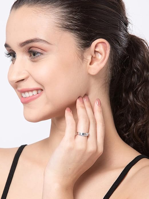 Pure Real 925 Sterling Silver Adjustable Ring Band | Multiple Design Options | Gift for Women and Girls - Rajputtrade