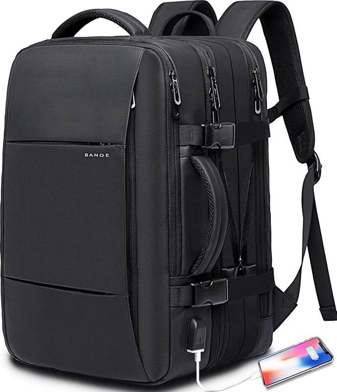 BANGE Travel Backpack,Flight Approved Carry On Backpack for International Travel Bag, Water Resistant Durable 17-inch Laptop Backpacks,Large Daypack Business Weekender Luggage Backpack for Men Women… - Rajputtrade