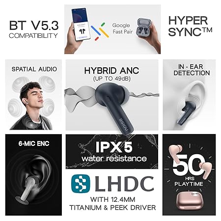 Noise Newly Launched Air Buds Pro 6 in-Ear Truly Wireless Earbuds with Hybrid ANC (up to 49dB) - Rajputtrade