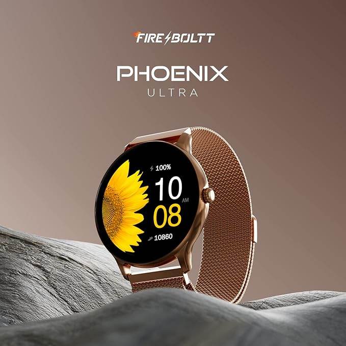 Fire-Boltt Phoenix Ultra Luxury Stainless Steel, Bluetooth Calling Smart Watch, Metal Body with 120+ Sports Modes, SpO2 (Gold) - Rajputtrade