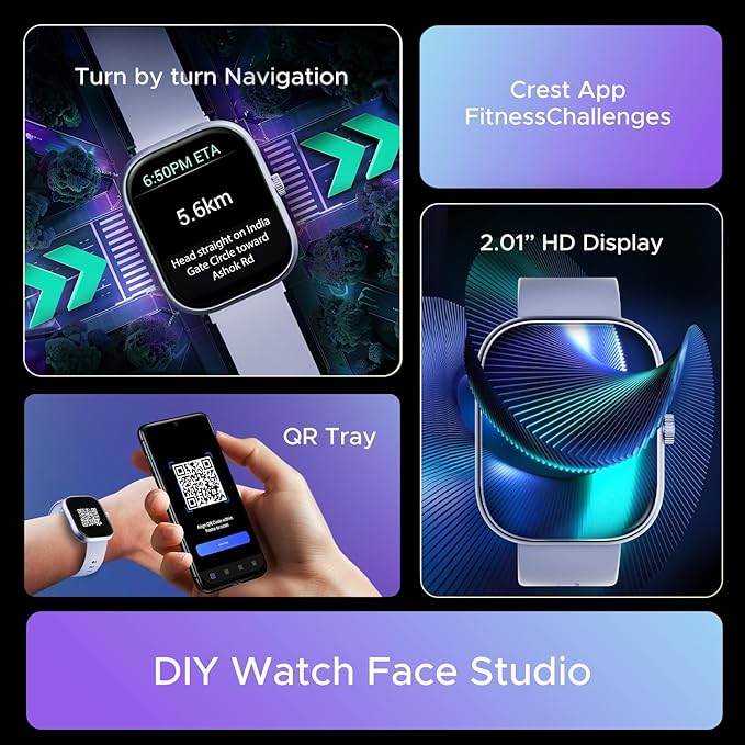 Boat Wave Sigma 3 w/Turn-by-Turn Navigation, 2.01" (5.1 cm) HD Display, Smart Watch for Men & Women(Sapphire Breeze) - Rajputtrade
