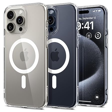 Spigen Ultra Hybrid MagFit Back Cover Case Compatible with iPhone 15 Pro (TPU + Poly Carbonate | White)