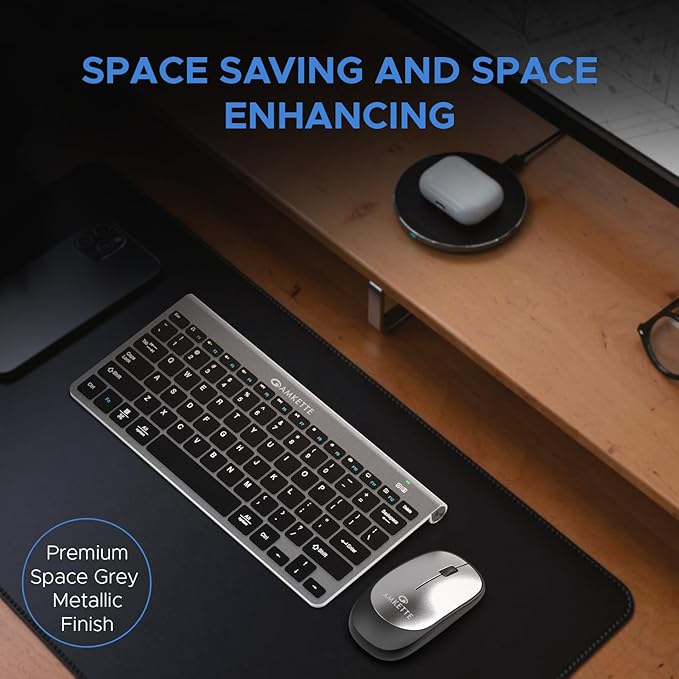 Amkette Wi Key Mini Combo Ergonomic Design | 12 Multimedia Keys | Battery & Caps LED Indicator, 3 Level DPI | Plug-N-Play USB Connection - Rajputtrade