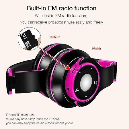 Bluetooth Headphones Over Ear, Wireless Headphones with 5 EQ Modes, 20 Hours Playtime (3 Color options)