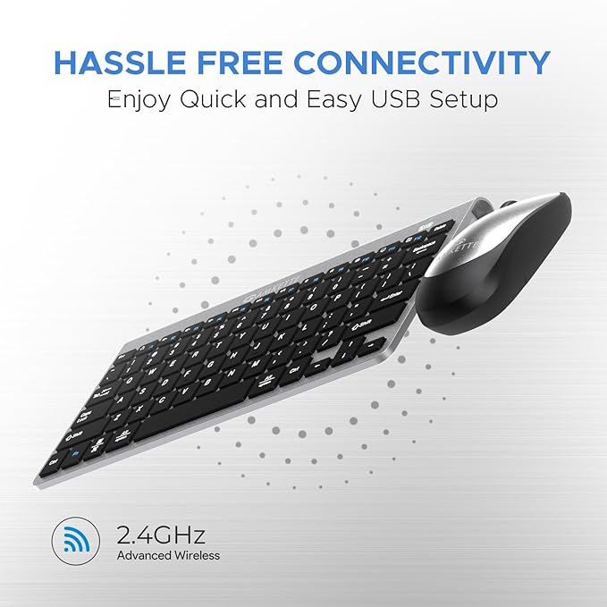 Amkette Wi Key Mini Combo Ergonomic Design | 12 Multimedia Keys | Battery & Caps LED Indicator, 3 Level DPI | Plug-N-Play USB Connection - Rajputtrade